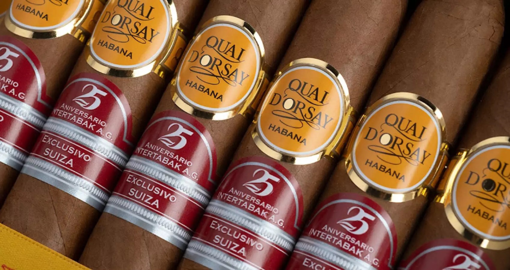 Six Quai Dorsay cigars lying around.